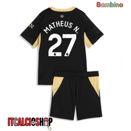 Manchester City Matheus Nunes #27 Seconda Maglia Bambino 2026-27 Manica Corta (+ Pantaloni corti)